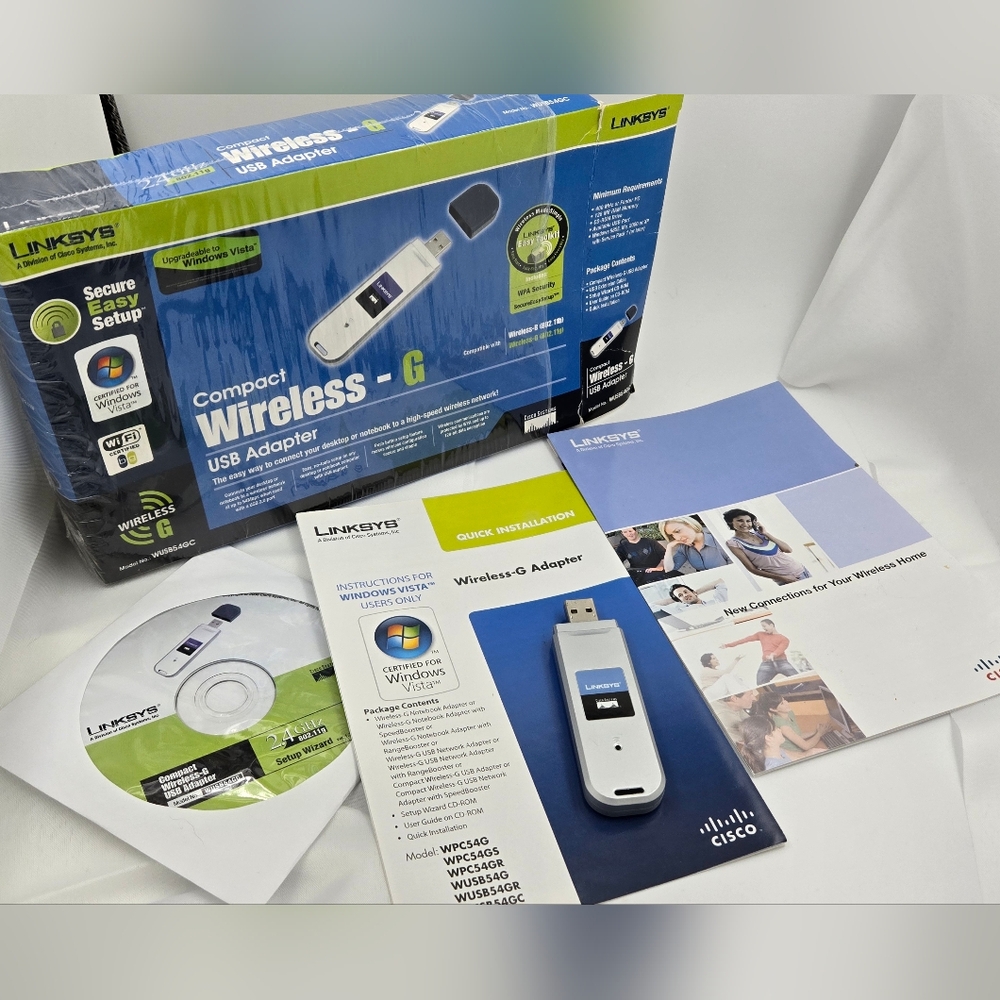 Linksys Compact Wireless G 2.4GHz USB Adapter WUSB54GC